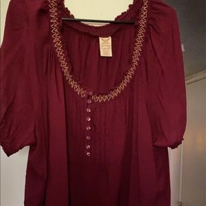Burgundy Walmart shirt